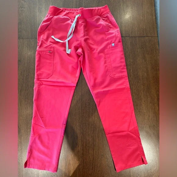 Figs Neon Red Pants - Picture 2 of 5
